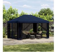 Pavillon Bleu Polyester et Acier 190 gsm - COCO -(1 pc) - Anti-UV - barnum de jardin Polyester et acier - avec drainage - 4 x 3 m 65
