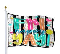 Pavillon Bon Vendredi ! Hourra Pour Le Vendredi Des Profs Et Des Élèves ! W nd Amusant Couleur Vive Grande Drapeau Durable Drapeau Grand Pour Parade Garden Fête 90X150Cm