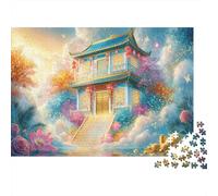 Pavillon Chinois Puzzle 1000 Pièces Papier pour Adultes Jardin de Rêve Jeu de Puzzle 1000 Pièces Décor Cadeau Maison 70x50cm/1000pcs