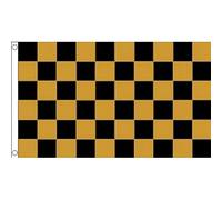 Pavillon Course À Checkered Noir Et Or 2 Œillets Drapeau Double Face Fly Drapeau Grand Pour Carnaval Élection Garden 90X150Cm