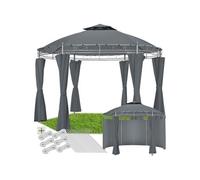 Pavillon de jardin ø 3,5 m gris anthracite