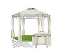 Pavillon de jardin Ø 3,5 m Hydrofuge résistant à l'eau crème