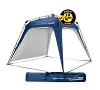 Lumaland Outdoor tonnelle Pliante - Pavillon | Imperméable & Protection UV | 2,5 x 2,5m | Tente de Jardin INCL. 1x Panneau latéral & Sac & piquets | pour Le Camping | Pop-up et Montage Rapide [Bleu]