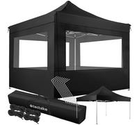 Tectake Tonnelle 3 x 3 m avec 4 rideaux - noir