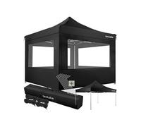 BARNUM - TECTAKE - Tonnelle 3 x 3 m avec 4 rideaux OLIVIA Cordes de serrage piquets et sac de transport inclus - Noir