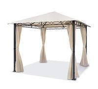 Pavillon de Jardin 3x3 m Pavillon Premium imperméable Tente de Jardin 4 côtés bâche de Toit env. 220 g/m² Tente de réception Beige