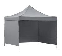 Tonnelle pliante 3 x 3 m imperméable hauteur réglable structure en acier avec 3 parties latérales et sac de transport tonnelle de jardin Oxford 420D résistante aux intempéries Pavillon de fête