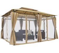 Pavillon de jardin avec moustiquaire Ibiza 3x4 m crème Garden Point