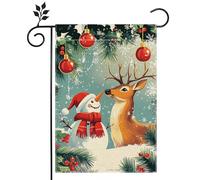 Pavillon de jardin Bonhomme de neige, renne, flocon de neige, hiver, Noël, | ferme Petit Pavillon Balcon 12x18in Couleur Vive Drapeau personnalisé Résistant Aux Intempéries bannière Carnaval