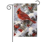 Pavillon de jardin Cardinal, branche d'arbre enneigée, faune hivernale