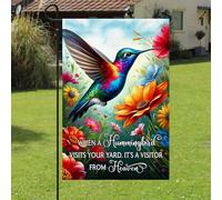 Pavillon de jardin Citation inspirante de l'ange du printemps et du | colibri Petit Pavillon Carnaval 12x18in Double Face Drapeau personnalisé Résistant Aux Intempéries Drapeau Double Face