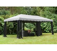Pavillon de jardin gris avec moustiquaire Valencia 4x6m Garden Point