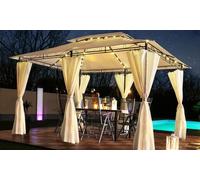 Pavillon de jardin Minzo avec éclairage LED : Rouge