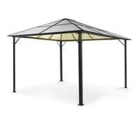 Pergola - Blumfeldt Pantheon Solid Sky Ambient Solar - 3m x 4m - Tonelle - Toile polyester - Pavillon de jardin - Transparent