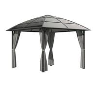 Pavillon De Jardin Rigide Dim. 3,05l X 3,05l X 2,7h M 4 Rideaux Gris Gris