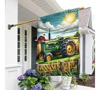 Pavillon de jardin Slogan de la ferme : Tracteur, pas d'agriculteur, pas | de nourriture Bannière de jardin Fête 12x18in Résistant Aux Intempéries bannière Léger Drapeau de jardin Balcon