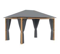 Pavillon de jardin - OUTSUNNY - 397x297x280cm - Gris - Autoportante - Aluminium, polyester - Protection Solaire