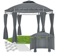 Tonnelle ⌀ 3,5 m siana - pergola jardin, tonnelle de jardin, tente jardin - gris anthracite