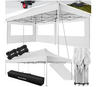 Pavillon de jardin - TECTAKE - Tonnelle VIOLA en aluminium pliante et réglable 6 x 3 m avec 2 protections latérales - Blanc