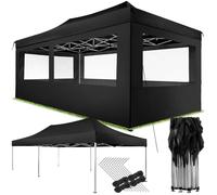 tectake® Tonnelle de Jardin 6 x 3 m autoportée en Aluminium Pliable Tente de réception 100% Imperméable, 4 Parois, Sardines & Sac de Transport Inclus, Tonnelle terrasse Exterieur