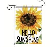 Pavillon de jardin Tournesol Bonjour Soleil Fleur de printemps et d'été | Petite bannière Célébrations 12x18in Résistant Aux Intempéries Drapeau de jardin Léger Drapeau Double Face