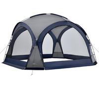 Pavillon en forme de dôme Grästorp Tente événementielle avec LED Tente de réception y compris éclairage avec module solaire Tente de fête étanche 3,45 x 3,45 x 2,47 m Bleu