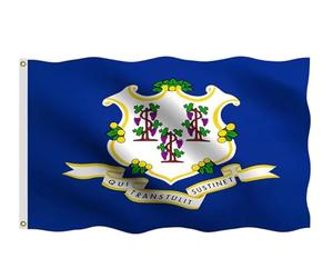 Pavillon État Du Connecticut Connecticut Ct 2 Œillets Géant Pavillon Résistant À La Décoloration Bannière De Drapeaux Personnalisés Pour Balcon Célébrations Festivités 90X150Cm
