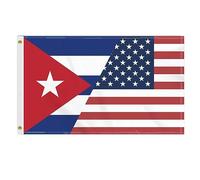 Pavillon États-Unis Cuba Amérique Cubano-Américain Résistant Aux Intempérie Drapeau Double Face Portable Drapeau Grand Pour Jardin Supporters Bateau 90X150Cm