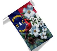 Pavillon Fleur Cardinale Et De Cornouiller De L'État Américain De Caroline Du Nord 2 Œillets Bannière Personnalisée Couleur Vive Drapeau De La Fierté Pour Rue 90X150Cm
