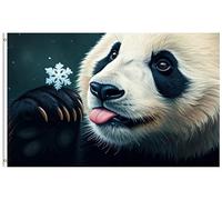 Pavillon Flocon de neige sur le nez d'un panda mignon animal sauvage