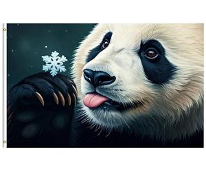 Pavillon Flocon de neige sur le nez d'un panda mignon animal sauvage
