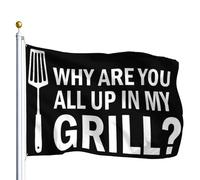 Pavillon Grillade Drôle Pourquoi Vous Vous Mêlez De Mon Barbecue ? Imperméable Géant Pavillon Couleur Vive Drapeau/Bannière Personnalisé Pour Événements Sportifs Carnaval Élection 90X150Cm