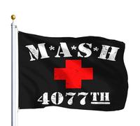 Pavillon Hôpital militaire vintage Mash Retros Army 4077 Bannière Parade | 3x5 FT 2 œIllets Drapeau Double Face LéGer Grande Drapeau éLection Jardin