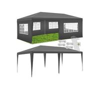 Tonnelle - TECTAKE - Pavillon NOVARA en polyéthylène et en acier 600 x 300 x 250 cm - Gris