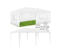 Pavillon imperméable 6x3 m avec 5 parties latérales amovibles blanc