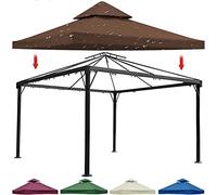 Pavillon imperméable de rechange à 2 niveaux - Dessus ventilé pour pergola, terrasse, grill de jardin - Housse d'extérieur durable pour une protection améliorée