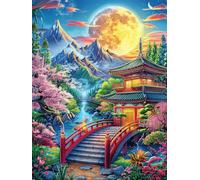 Pavillon Japonais dans Le Jardin Fleuri 1000 Pieces Casse-tête pour Ado en Carton Ã‰Pais Rigide Mythes Animal Plante Facile Débutant Jeu De Société Soirée Entre Amis Cadeau Anniversaire