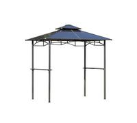 Abri Barbecue Steakhouse 2 Étagères Alu. Métal Noir Toit Polycarbonate Noir