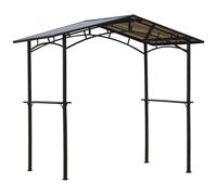 Pavillon Jardin - Abri Barbecue - Steakhouse 2 ?Tag?Res - Toit De Barbecue - Dim. 2,46l X 1,49l X 2,30h M - Alu. M?Tal Noir Toit Polycarbonate Noir