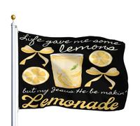 Pavillon La Vie M'A Donné Des Citrons, Jésus En Fait De La Limonade. 2 Œillets Grande Drapeau Couleur Vive Drapeau Grand Pour Parade Garden Élection 90X150Cm