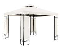 Pavillon Lorca 3x3 m métal Toile Hydrofuge Protection UV 50+ Tente de réception tonnelle de Jardin pergola mobilier extérieur crème