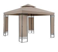 Pavillon Lorca 3x3 m métal Toile Hydrofuge Protection UV 50+ Tente de réception tonnelle de Jardin pergola mobilier extérieur Taupe