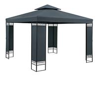 Pavillon Lorca 3x3 m métal Toile Hydrofuge Protection UV 50+ Tente de réception tonnelle de Jardin pergola mobilier extérieur Anthracite