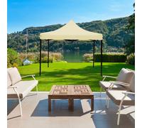 Pavillon Mobili Rebecca Aneto 3x3 m Polyester Métal Beige Noir Partiellement monté