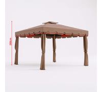 Pavillon Mobili Rebecca Nuxia 3x3 m polyester aluminium marron clair noir Montage nécessaire