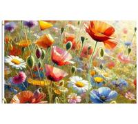 Pavillon Nautique Aquarelle Belle prairie sauvage Fleurs de marguerite