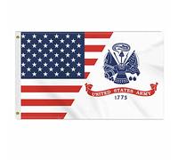 Pavillon Nautique Armes Terrestres De L'Armée Américaine 2 Œillets Drapeau Double Face Imperméable Bannière De Drapeaux Personnalisés Pour Célébrations Festivités Parade 90X150Cm