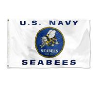 Pavillon Nautique Bataillon De Construction Navale Des Seabees De L'Us Navy 2 Œillets Grande Drapeau Résistant À La Décoloration Drapeau/Bannière Personnalisé Pour Bateau 90X150Cm