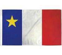 Pavillon Nautique Canada Acadien Acadie Acadiana Étoile d'or canadienne | Français Pavillon Parade 3x5 FT RéSistant Aux IntempéRie Bannière personnalisée 2 œIllets Grande Drapeau Garden