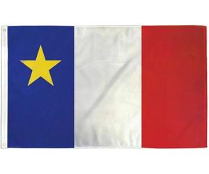 Pavillon Nautique Canada Acadien Acadie Acadiana Étoile d'or canadienne | Français Pavillon Parade 3x5 FT RéSistant Aux IntempéRie Bannière personnalisée 2 œIllets Grande Drapeau Garden